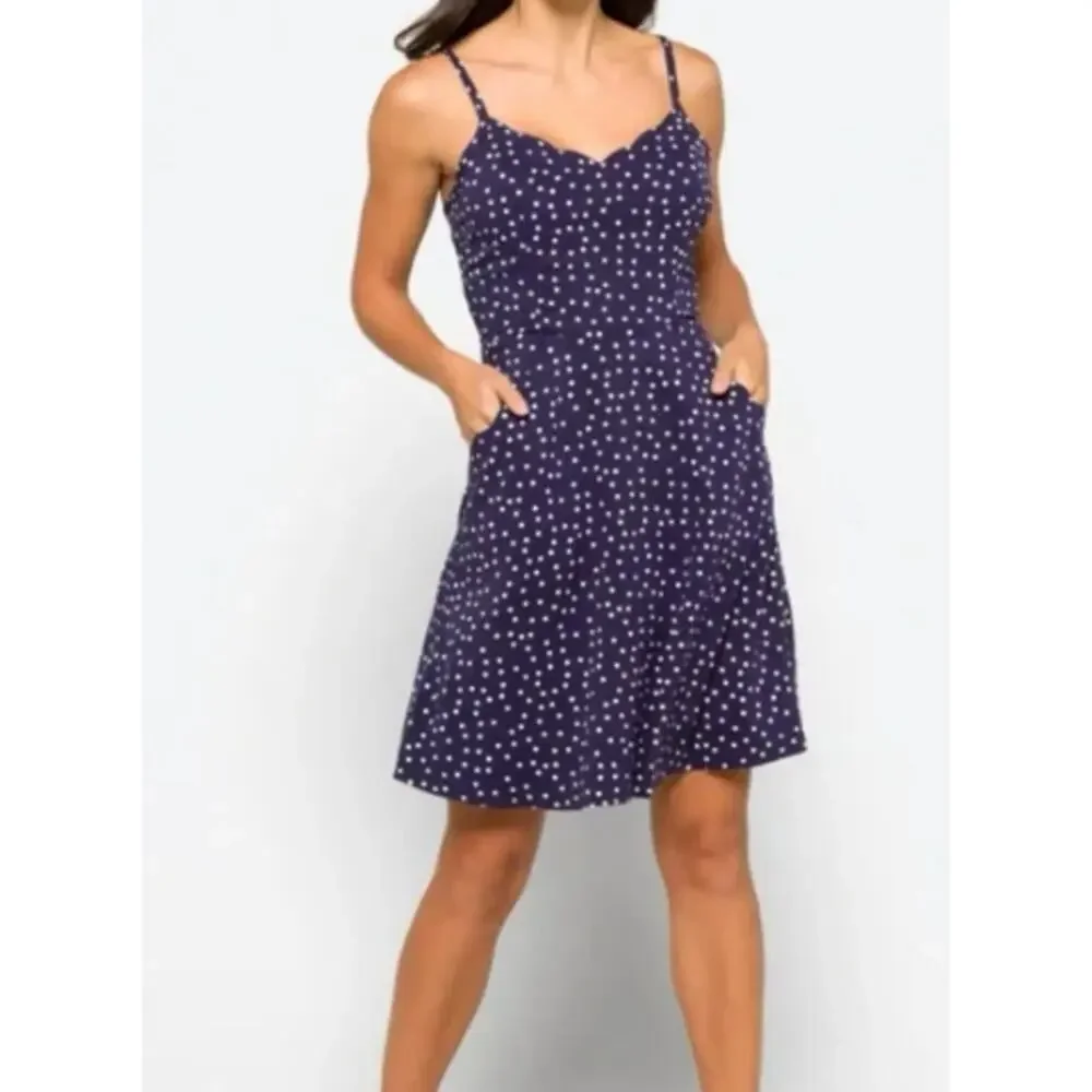NWT 41 Hawthorn Navy Blue & White Polka Dot Dress 2X - Picture 1 of 9